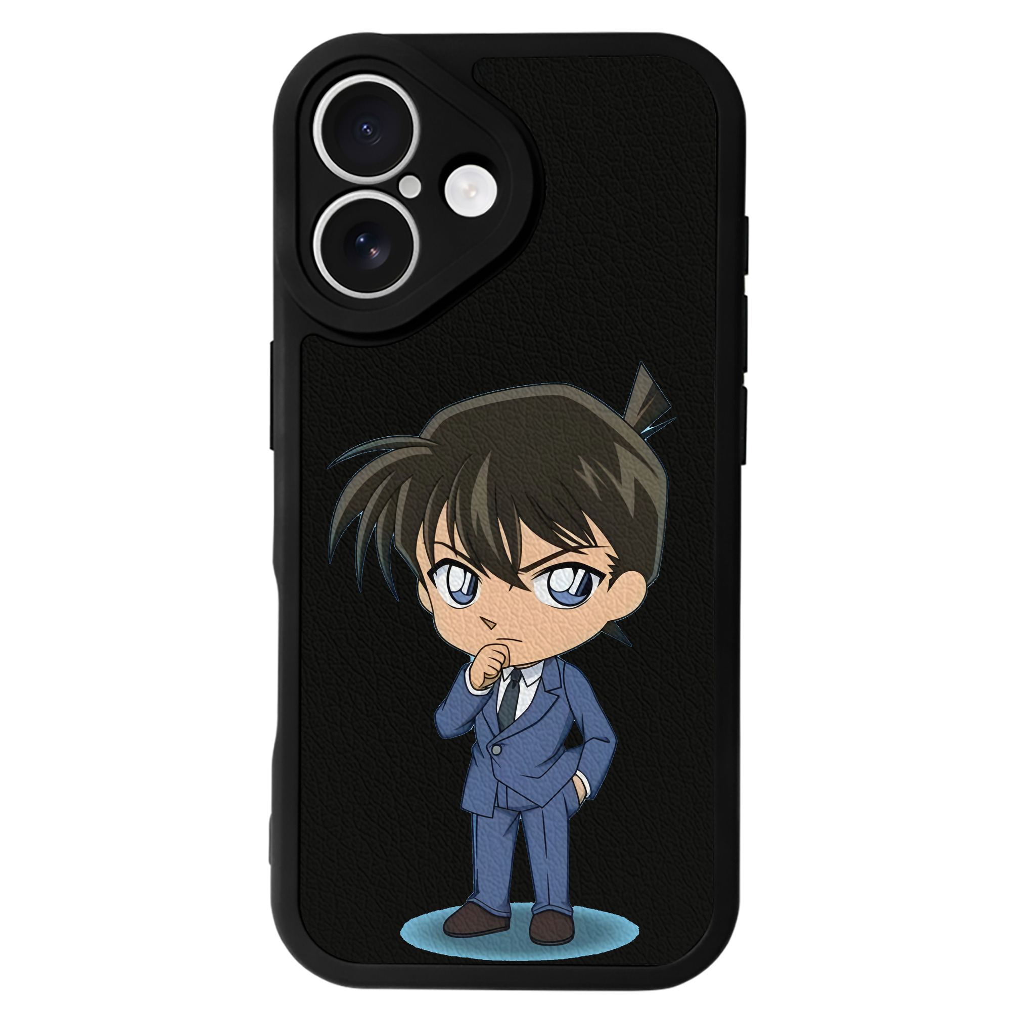 （画像用） 名探偵コナン 江戸川 コナン Detective Conan Conan Edogawa 【iPhone 16シリーズ対応】シリコンスマホケース（レザー調） 材質：シリコン